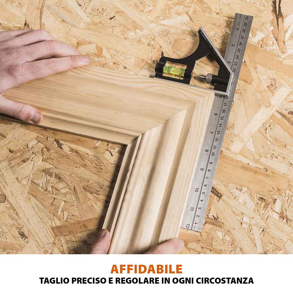 Pacchetto Evolution: Troncatrice radiale a doppia inclinazione da 255mm R255SMS-DB+ con lama multi-materiale TCT + Supporto universale