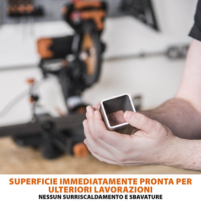 Pacchetto Evolution: Troncatrice radiale a doppia inclinazione da 255mm R255SMS-DB+ con lama multi-materiale TCT e lama per legno da finitura + Supporto universale PLUS