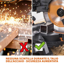 Pacchetto Evolution: Troncatrice radiale a doppia inclinazione da 255mm R255SMS-DB+ con lama multi-materiale TCT + Supporto universale