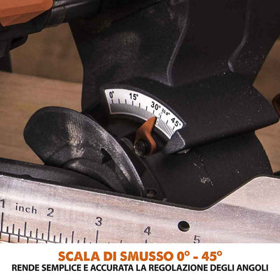 Pacchetto Evolution: Troncatrice radiale angolare da 255 mm R255SMS+ con lama multi-materiale TCT + Supporto universale