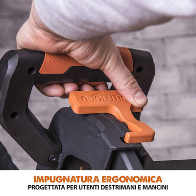 Pacchetto Evolution: Troncatrice radiale angolare da 255 mm R255SMS+ con lama multi-materiale TCT + Supporto universale