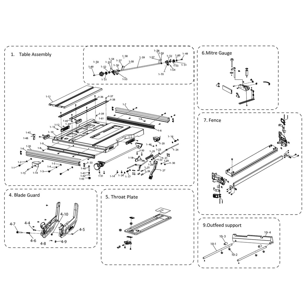 Evolution R255TBL / R255TBL+ Ricambi (Sezione 1)
