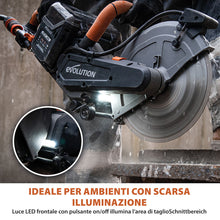 Sega per calcestruzzo a batteria Evolution R260DCT-Li – disco da 260 mm, motore senza spazzole 36V, raffreddamento ad acqua automatico