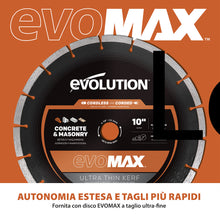 Sega per calcestruzzo a batteria Evolution R260DCT-Li – disco da 260 mm, motore senza spazzole 36V, raffreddamento ad acqua automatico