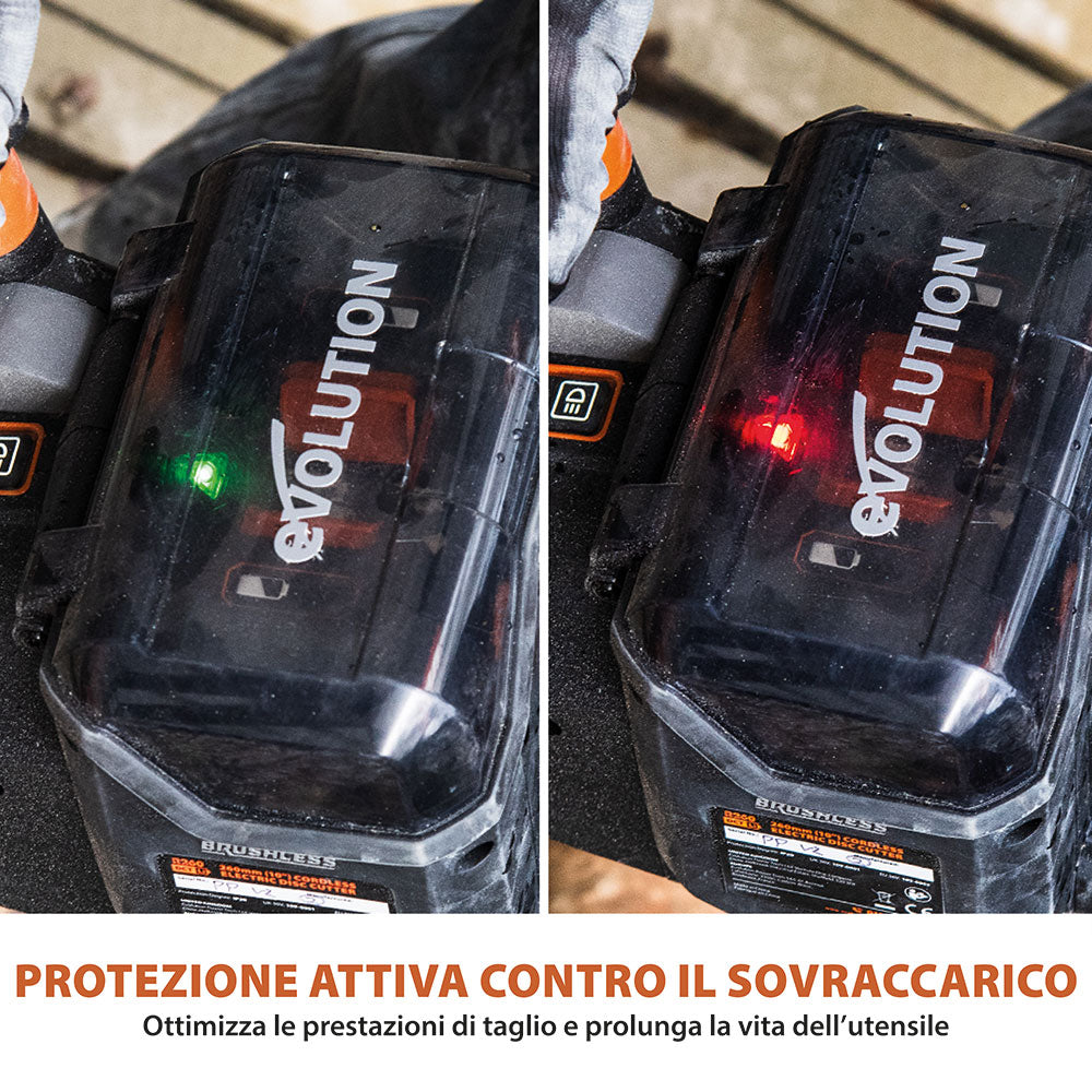 Sega per calcestruzzo a batteria Evolution R260DCT-Li – disco da 260 mm, motore senza spazzole 36V, raffreddamento ad acqua automatico