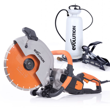 Pacchetto Evolution: Sega per calcestruzzo elettrica R300DCT+ con lama diamantata premium da 300mm + serbatoio d'acqua a pedale da 15L