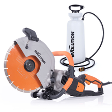 Pacchetto Evolution: Sega per calcestruzzo elettrica R300DCT+ con disco diamantato premium da 300mm + serbatoio d'acqua portatile da 15L con pompa manuale