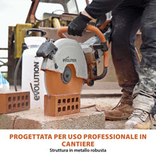 Sega per calcestruzzo elettrica 350mm Evolution R350DCT+ con sistema antipolvere e disco diamantato premium