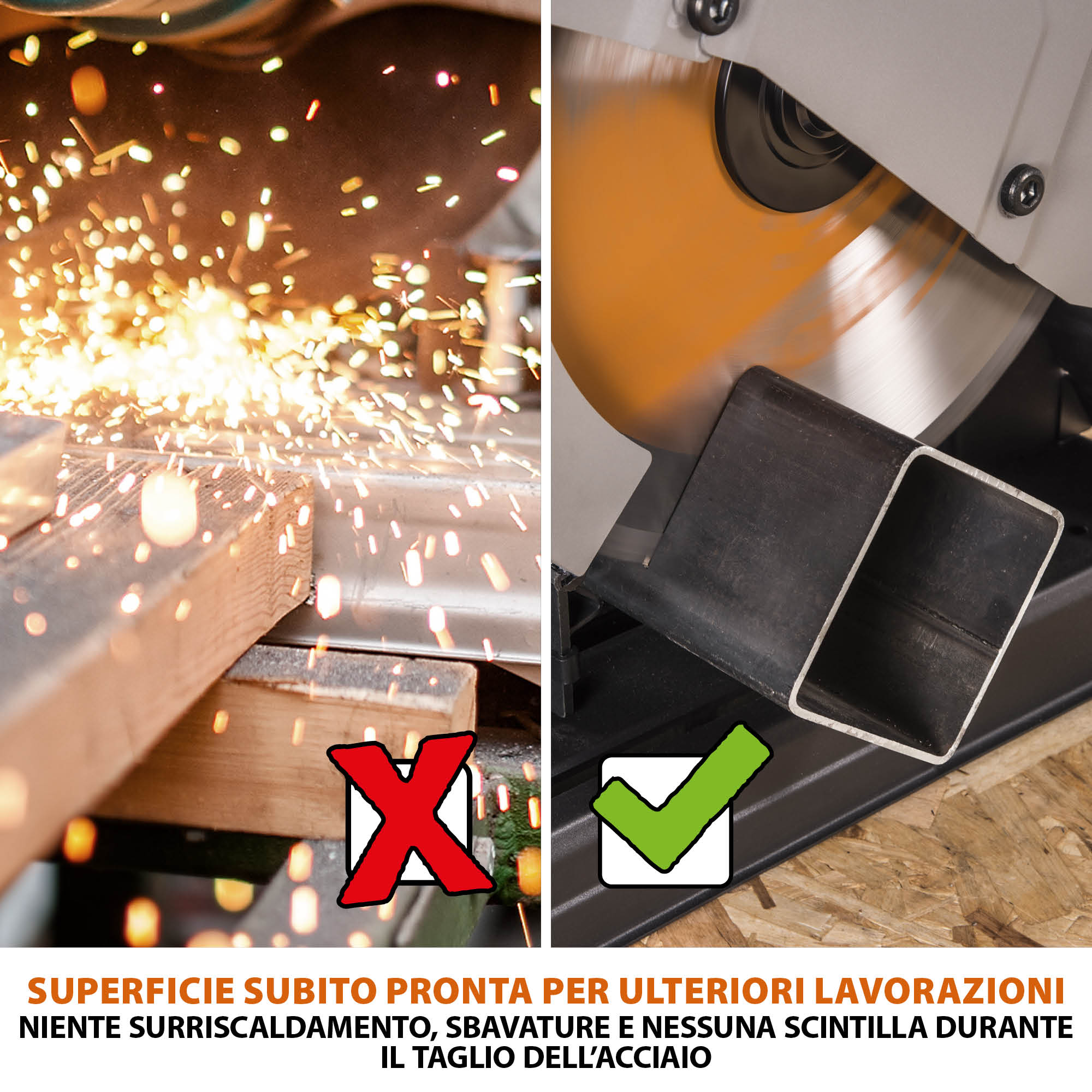 Pacchetto Evolution: Troncatrice a trazione da 355mm R355CPS con lama multi-materiale TCT + supporto universale
