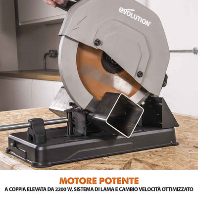 Pacchetto Evolution: Troncatrice a trazione da 355mm R355CPS con lama multi-materiale TCT + supporto universale