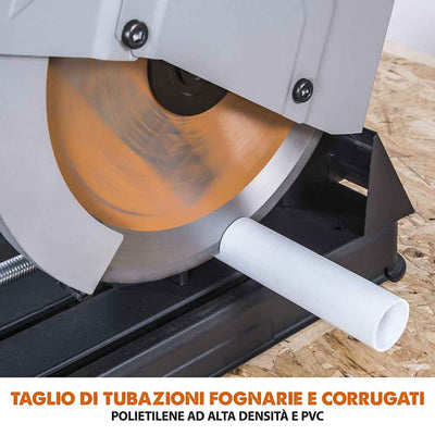 Pacchetto Evolution: Troncatrice a trazione da 355mm R355CPS con lama multi-materiale TCT + supporto universale