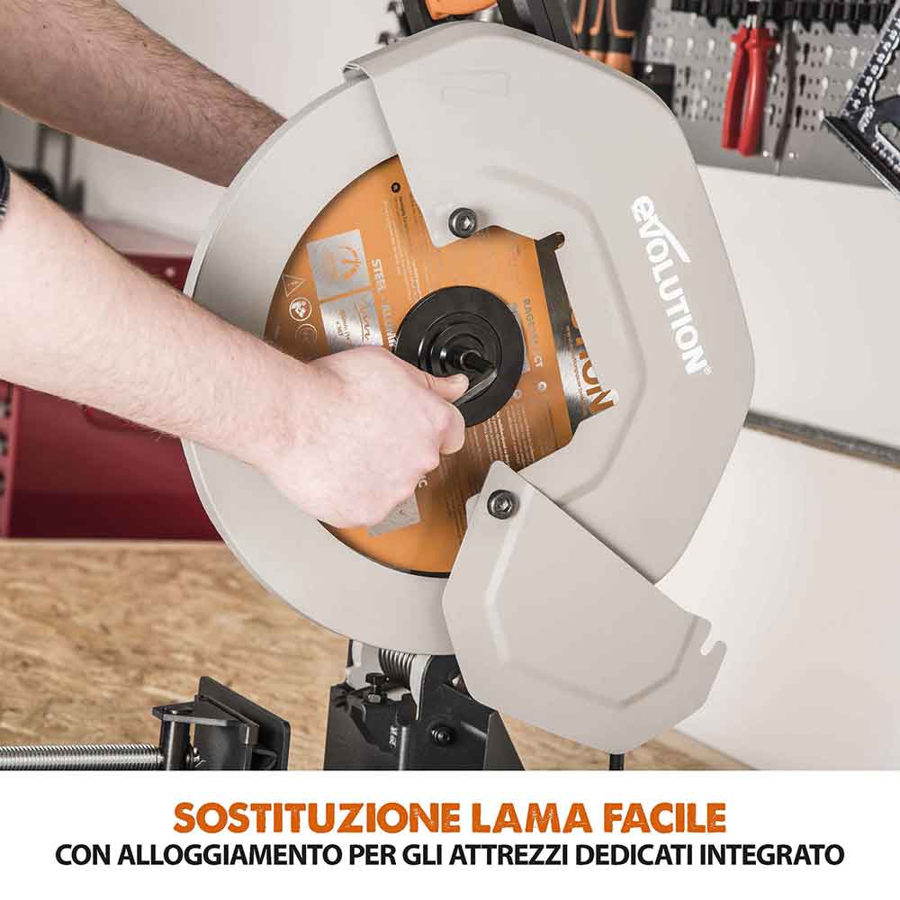 Pacchetto Evolution: Troncatrice a trazione da 355mm R355CPS con lama multi-materiale TCT + supporto universale