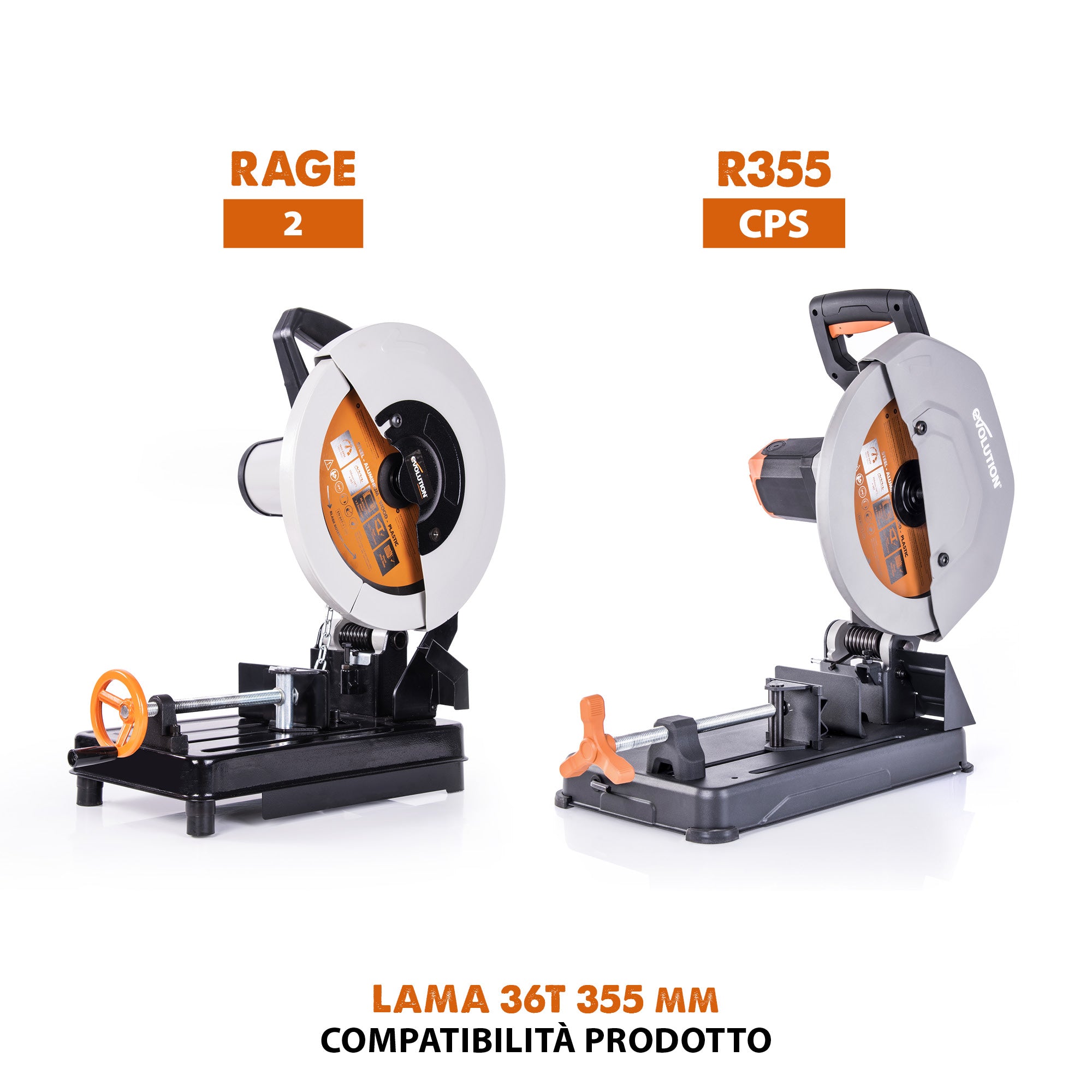 Lama multi-materiale TCT Evolution da 355 mm 36 denti foro 25,4 mm per sega circolare