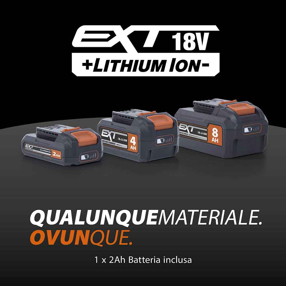 Seghetto alternativo a batteria Evolution R90JGS-Li con 5 lame multi-materiale, batteria da 2Ah e caricabatterie