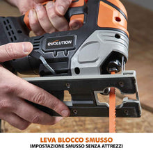 Seghetto alternativo a batteria Evolution R90JGS-Li con 5 lame multi-materiale, batteria da 2Ah e caricabatterie