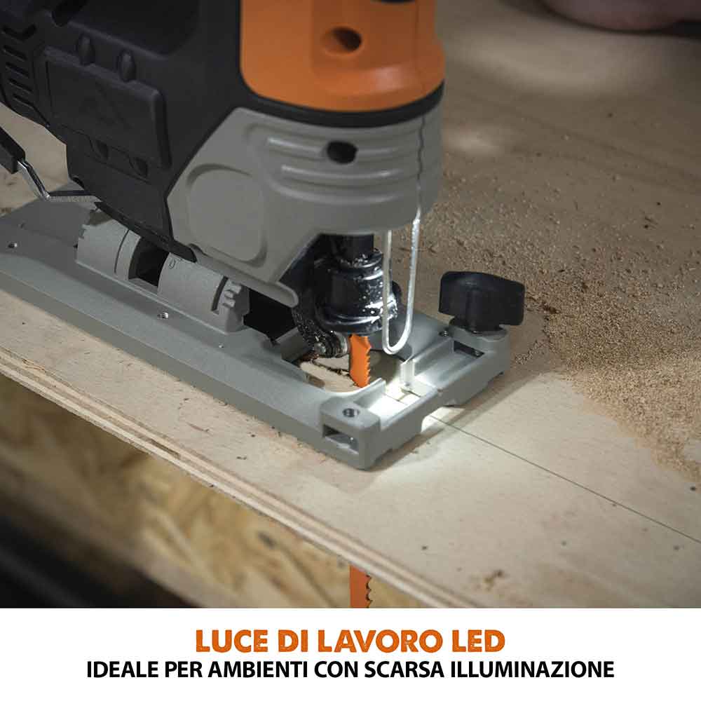 Seghetto alternativo a batteria Evolution R90JGS-Li con 5 lame multi-materiale, batteria da 2Ah e caricabatterie