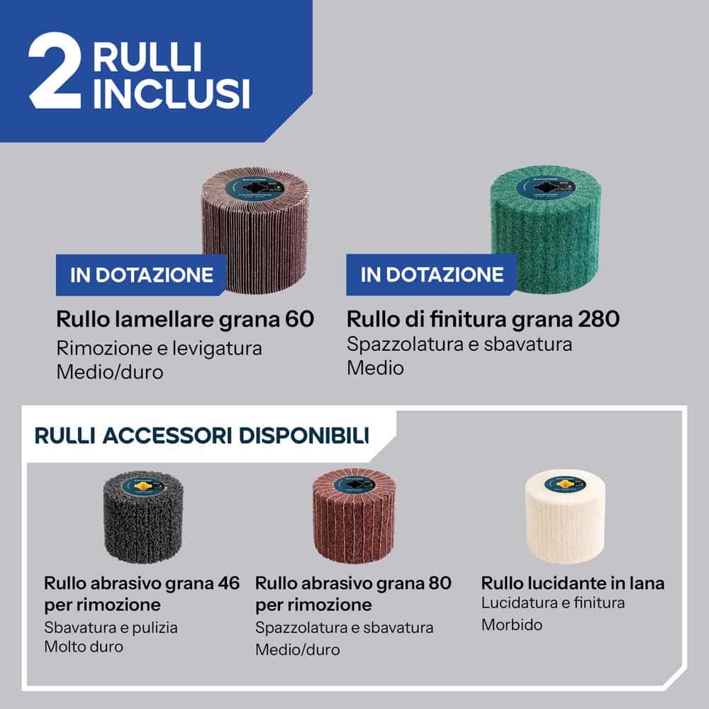 Satinatrcie a batteria 18V con motore a spazzole e 2 tamburi | S120SCT-Li
