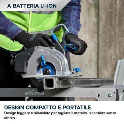 Sega circolare per ferro a batteria da 165mm con lama a taglio sottile | Profondità di taglio di 58mm | S165CCS-Li