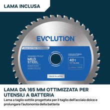 Sega circolare per ferro a batteria da 165mm con lama a taglio sottile | Profondità di taglio di 58mm | S165CCS-Li