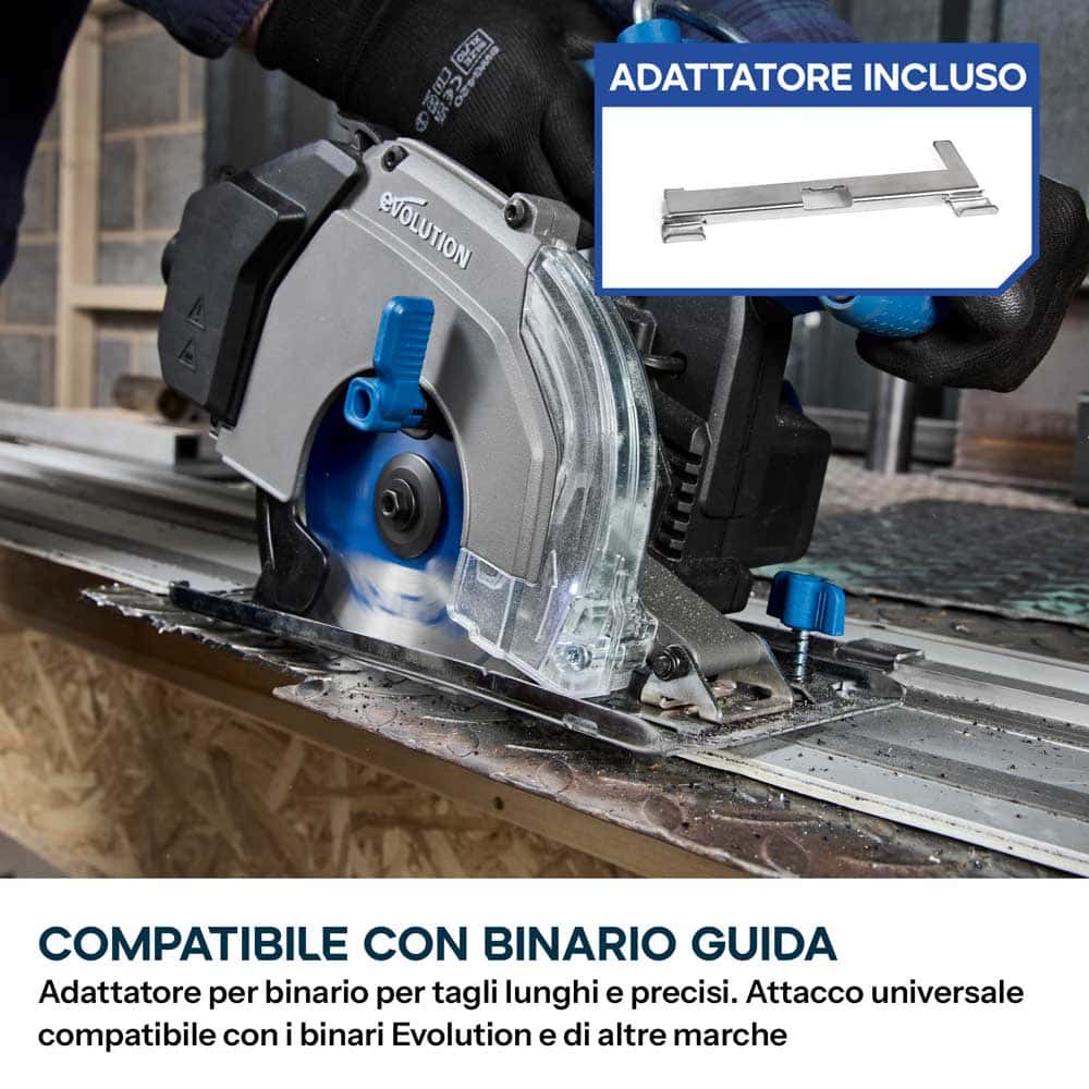 Sega circolare per ferro a batteria da 165mm con lama a taglio sottile | Profondità di taglio di 58mm | S165CCS-Li