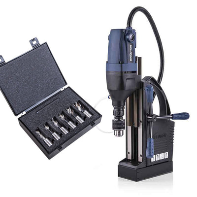 Pacchetto Evolution: Trapano magnetico a colonna S28MAG + kit da 6 frese profondità max 25mm