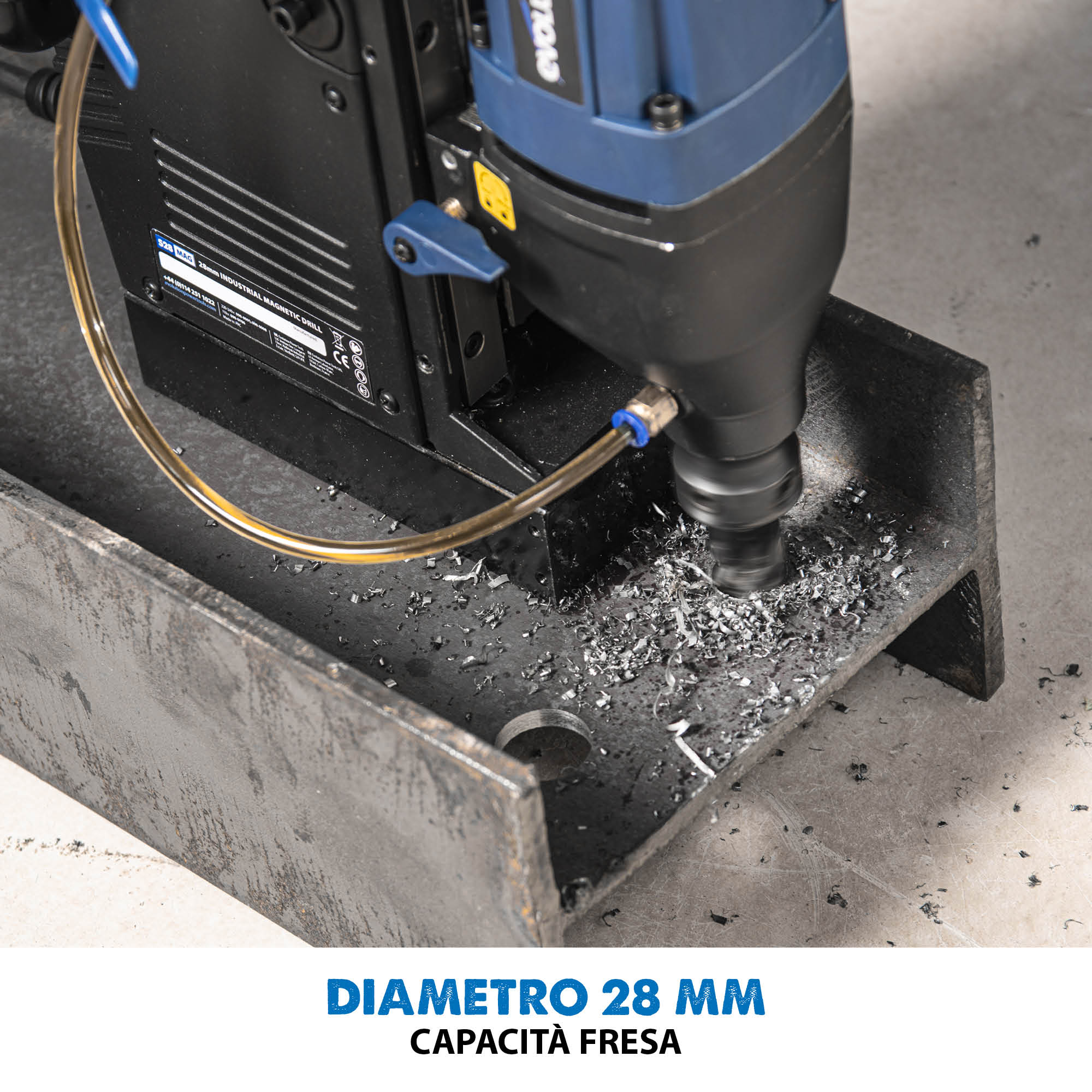 Trapano magnetico a colonna portatile da 28mm Evolution S28MAG per metalli