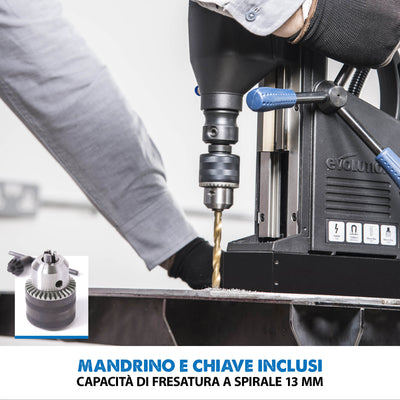 Pacchetto Evolution: Troncatrice a trazione S355CPS da 355mm + Trapano magnetico a colonna S28MAG