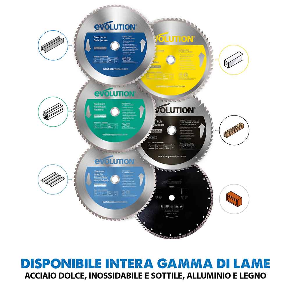 Troncatrice a trazione da 355 mm Evolution S355CPS per il taglio del metallo