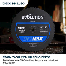 Troncatrice per metalli da 355mm con lama EvoMax e tecnologia del motore intelligente | S355CPS Gen 2