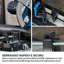 Troncatrice a trazione a batteria da 355mm per il taglio dei metalli, con motore brushless da 36V e lama EvoMax – S355CPS-Li