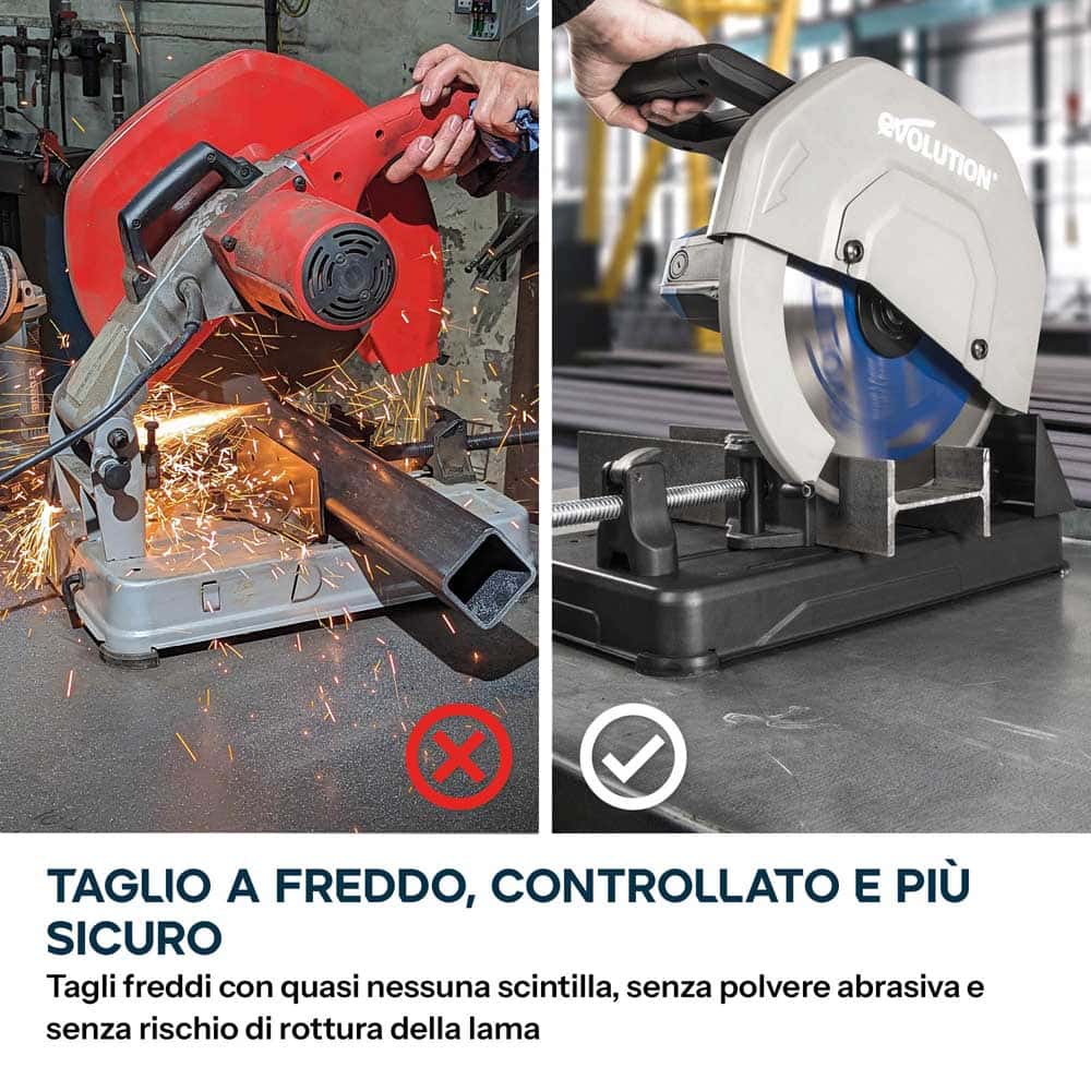 Troncatrice per metallo da 355mm con lama in TCT per acciaio dolce | S355CPSL