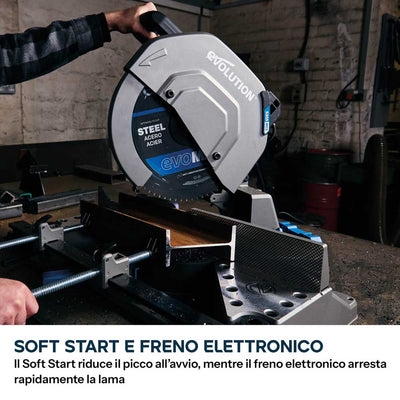 Troncatrice per metalli da 355mm con lama a lunga durata EVOMAX, tecnologia del motore intelligente e guida Shadowline | S355MCS-G2