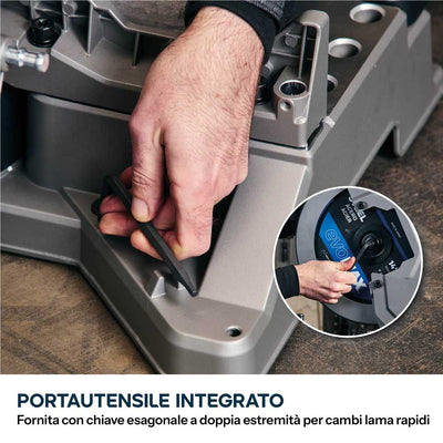 Troncatrice per metalli da 355mm con lama a lunga durata EVOMAX, tecnologia del motore intelligente e guida Shadowline | S355MCS-G2