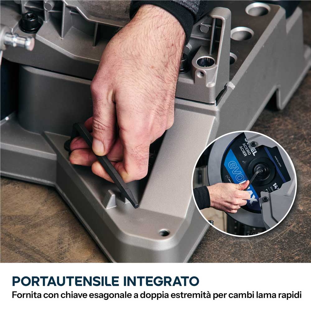 Troncatrice per metalli da 355mm con lama a lunga durata EVOMAX, tecnologia del motore intelligente e guida Shadowline | S355MCS-G2