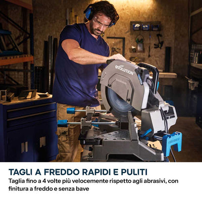 Troncatrice per metalli da 355mm con lama a lunga durata EVOMAX, tecnologia del motore intelligente e guida Shadowline | S355MCS-G2