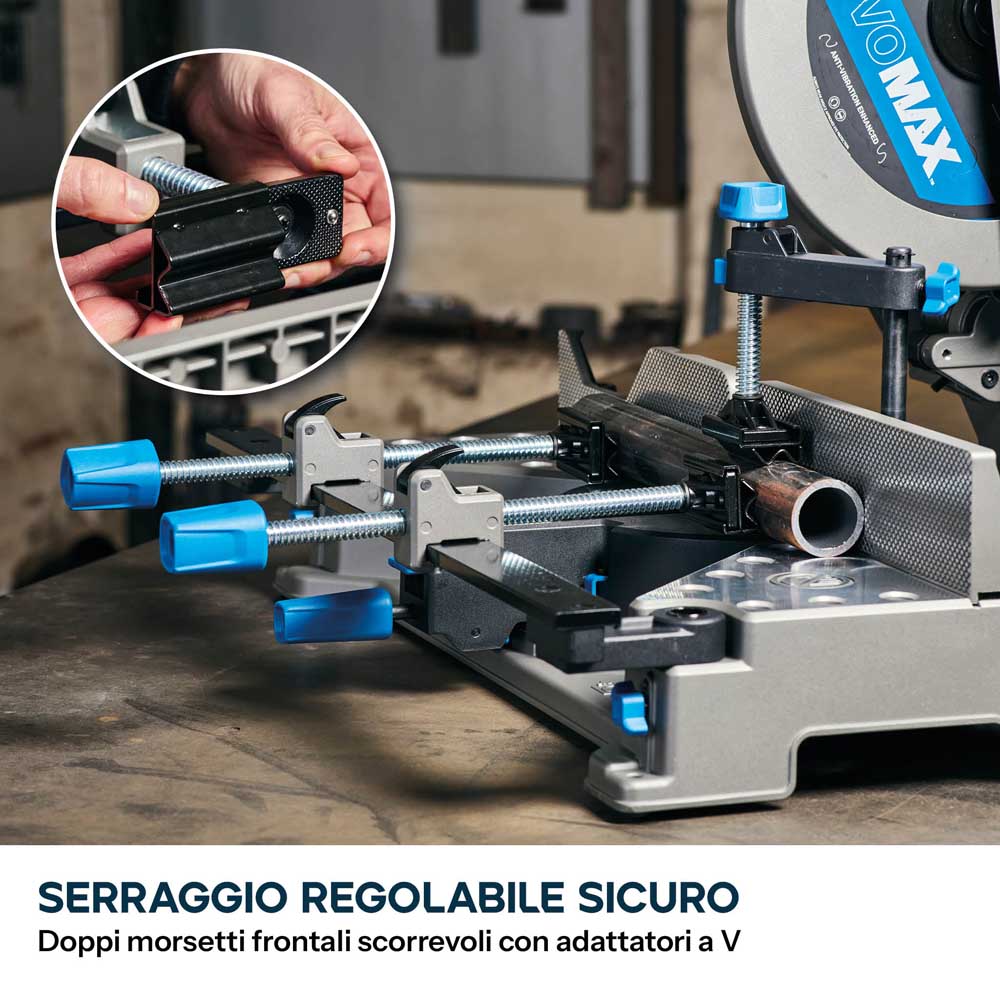 Pacchetto Evolution: Troncatrice per metalli S355MCS-G2 da 355mm con lama a lunga durata EVOMAX + Supporto con ruote