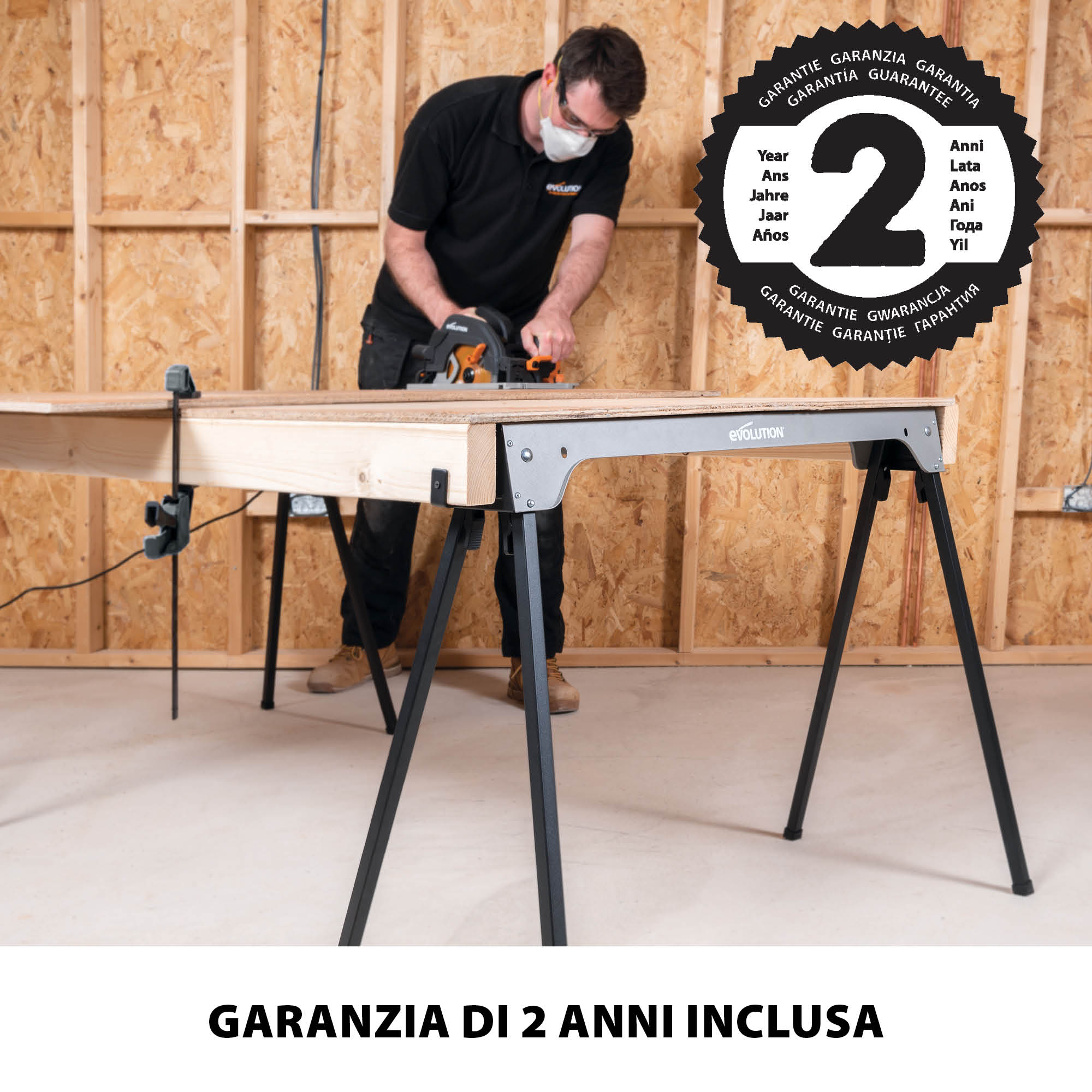 Kit di 2 cavalletti pieghevoli in metallo Evolution