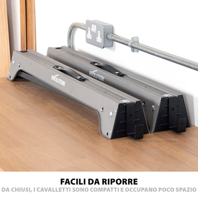 Kit di 2 cavalletti pieghevoli in metallo Evolution