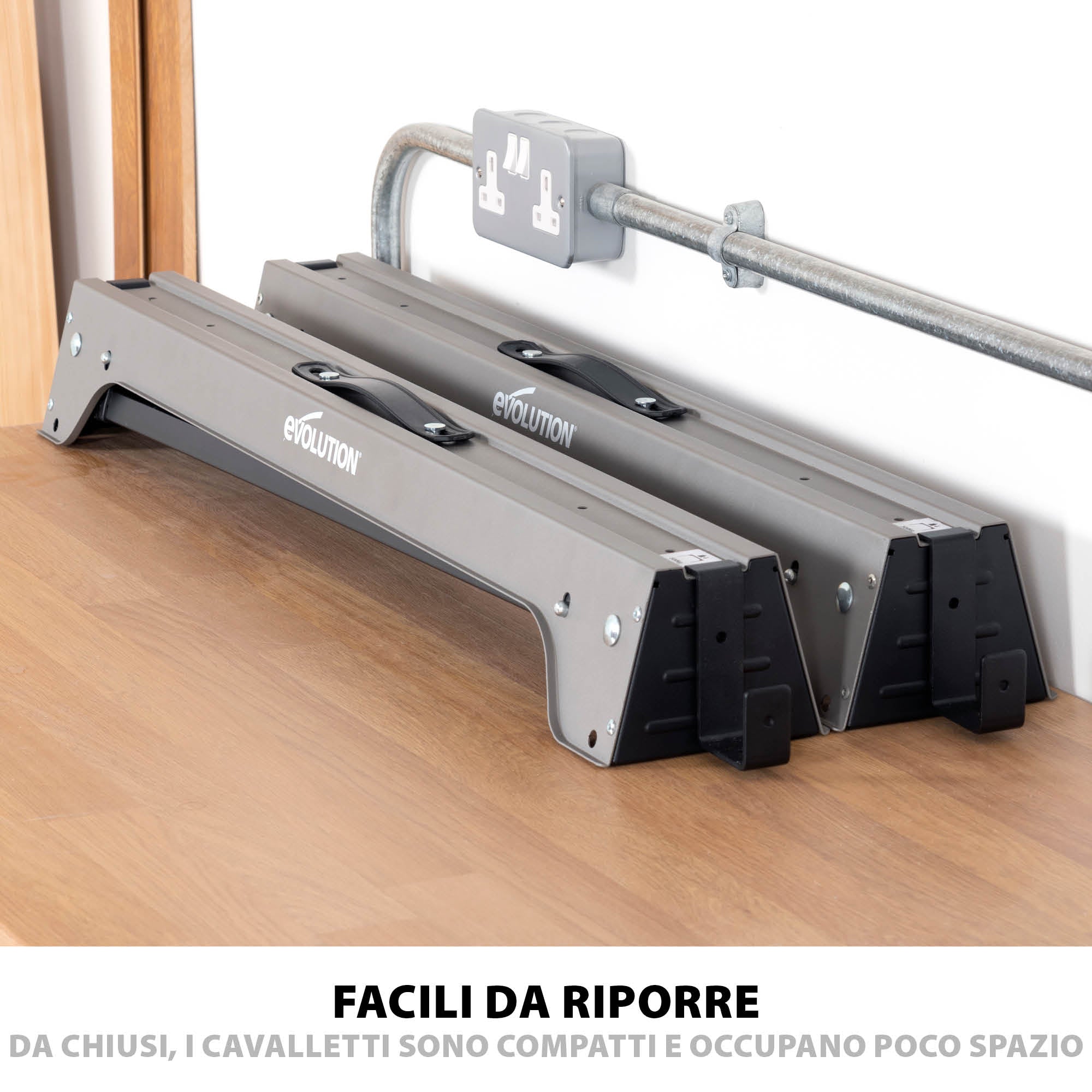 Kit di 2 cavalletti pieghevoli in metallo Evolution