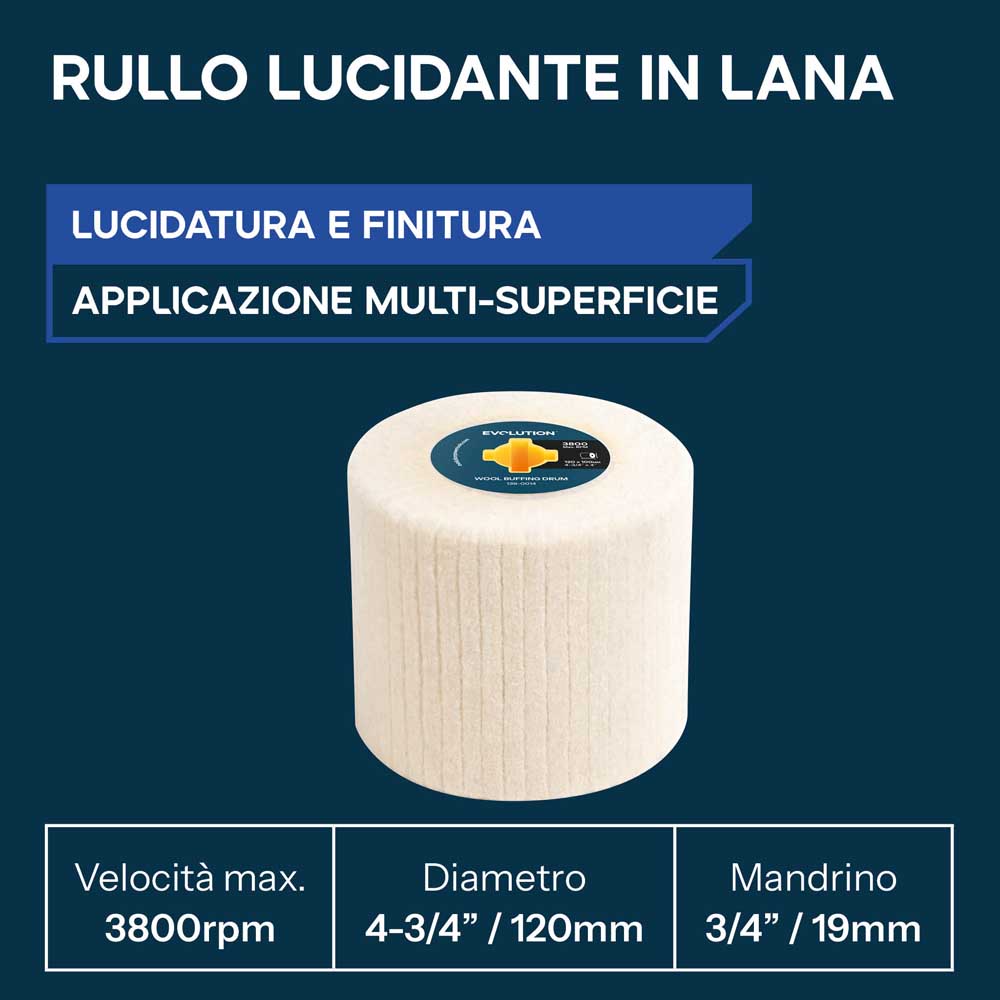 Rullo in lana per satinatrici | Lucidatura e finitura