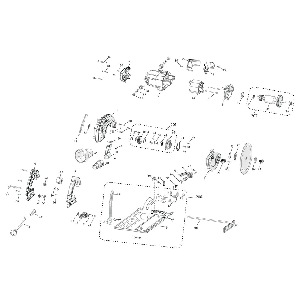Evolution R185CCSL Sega circolare Ricambi