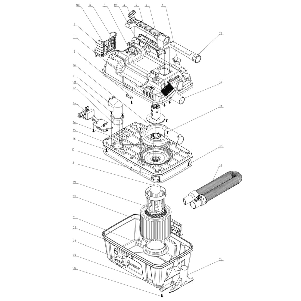 R11VAC-Li Aspiratore secco / umido a batteria Ricambi