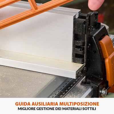 Banco sega R255TBL+ 1800W con lama da 255mm multi-materiale TCT + Supporto portatile con ruote