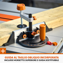 Banco sega R255TBL+ 1800W con lama da 255mm multi-materiale TCT + Supporto portatile con ruote