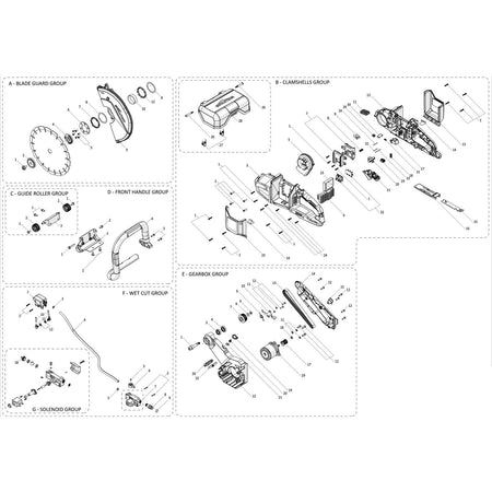 Evolution R260DCT-Li Tagliasuolo / sega per cemento Ricambi