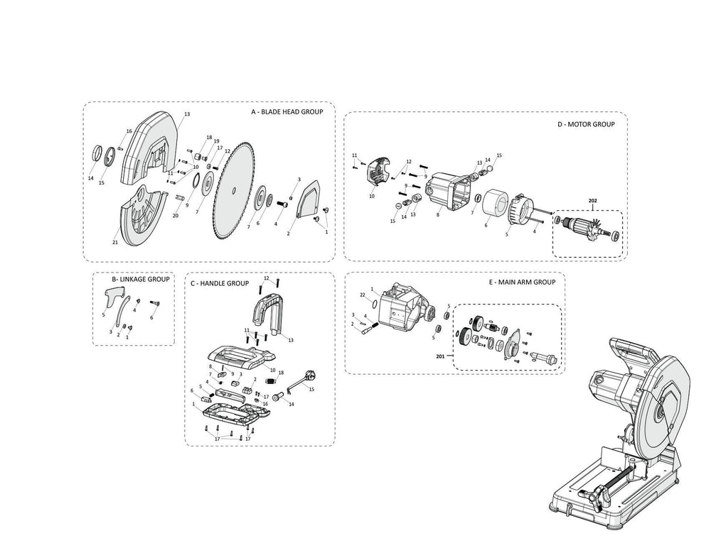 Evolution R355CPS Troncatrice Ricambi (Testa Sezione)