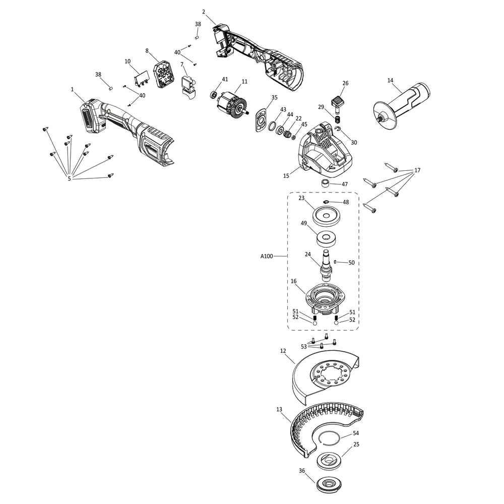 S125AGR-Li Smerigliatrice angolare a batteria Ricambi