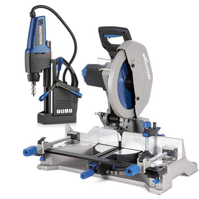 Pacchetto Evolution: Troncatrice angolare per metalli S355MCS + Trapano magnetico a colonna EVOMAG42