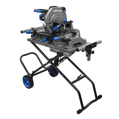 Pacchetto Evolution: Troncatrice per metalli S355MCS-G2 da 355mm con lama a lunga durata EVOMAX + Supporto con ruote