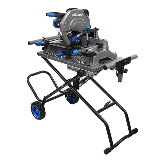 Pacchetto Evolution: Troncatrice per metalli S355MCS-G2 da 355mm con lama a lunga durata EVOMAX + Supporto con ruote